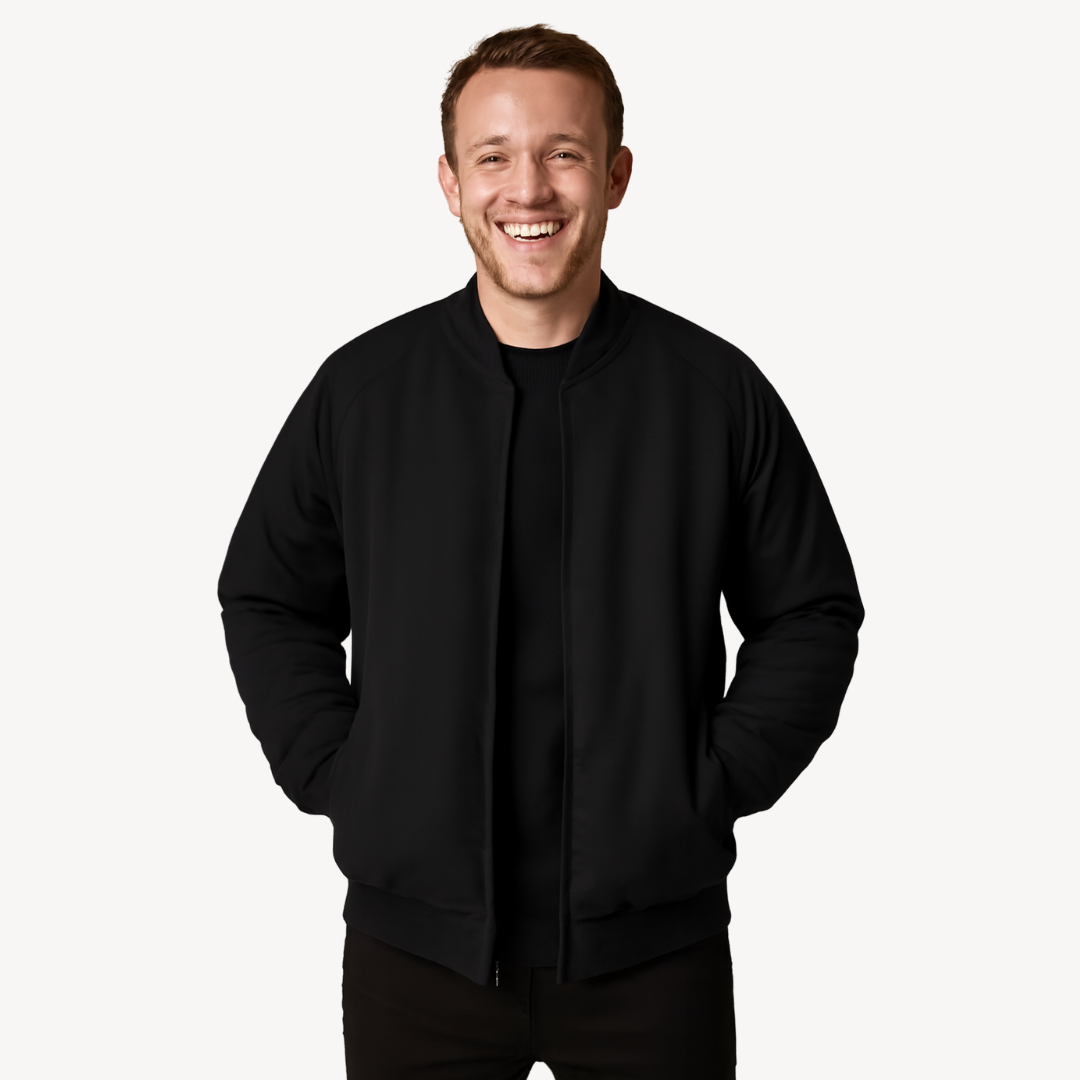 Men’s Classic Bomber Jacket – Timeless Zip-Up Design