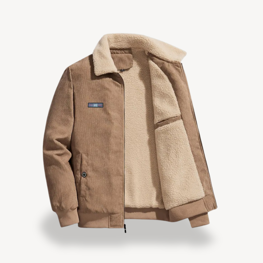 Men’s Bomber Jacket with Sherpa Lining – Classic Zip-Up Style