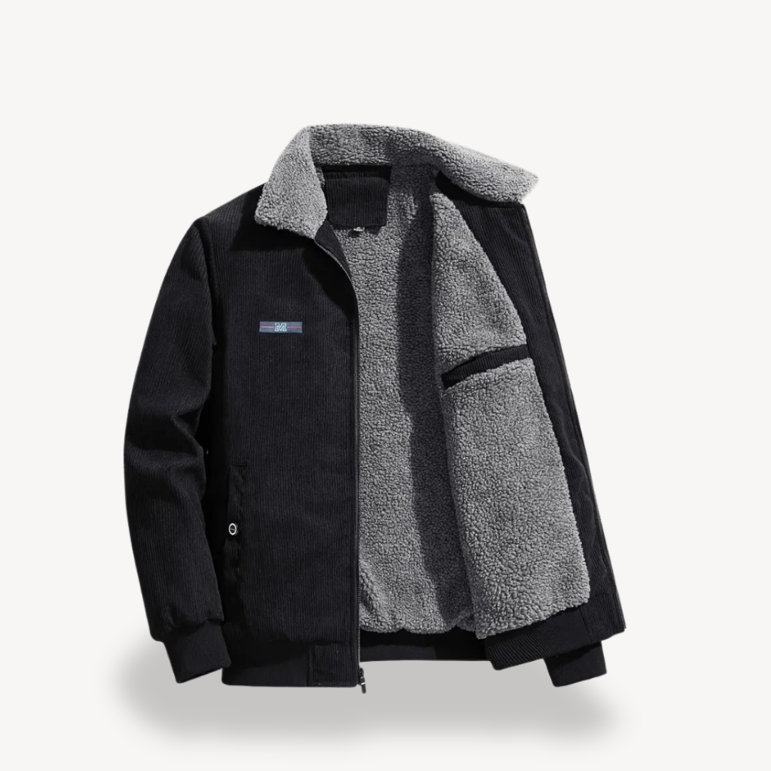 Men’s Bomber Jacket with Sherpa Lining – Classic Zip-Up Style