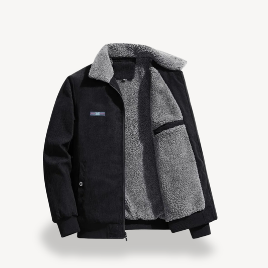 Men’s Bomber Jacket with Sherpa Lining – Classic Zip-Up Style