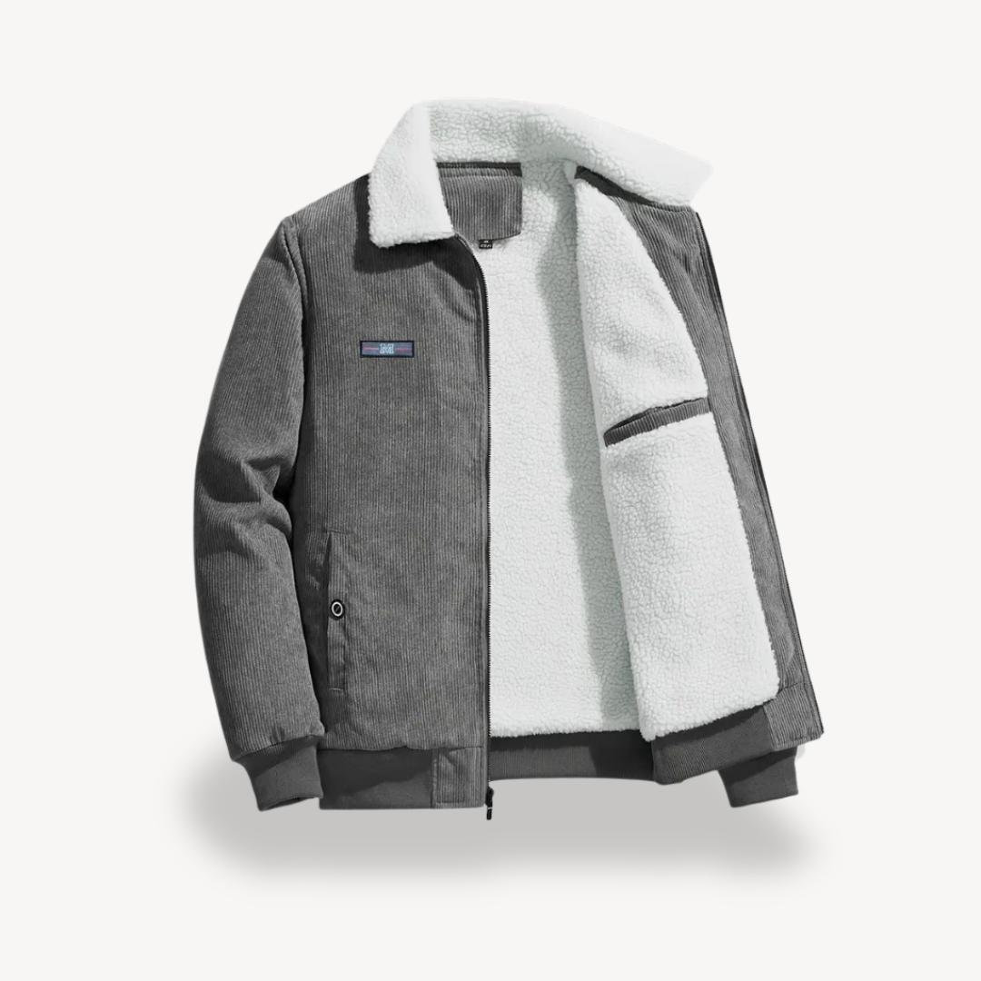 Men’s Bomber Jacket with Sherpa Lining – Classic Zip-Up Style