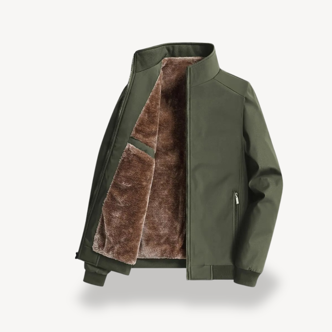 Men’s Sherpa-Lined Jacket – Structured Zip-Up Design