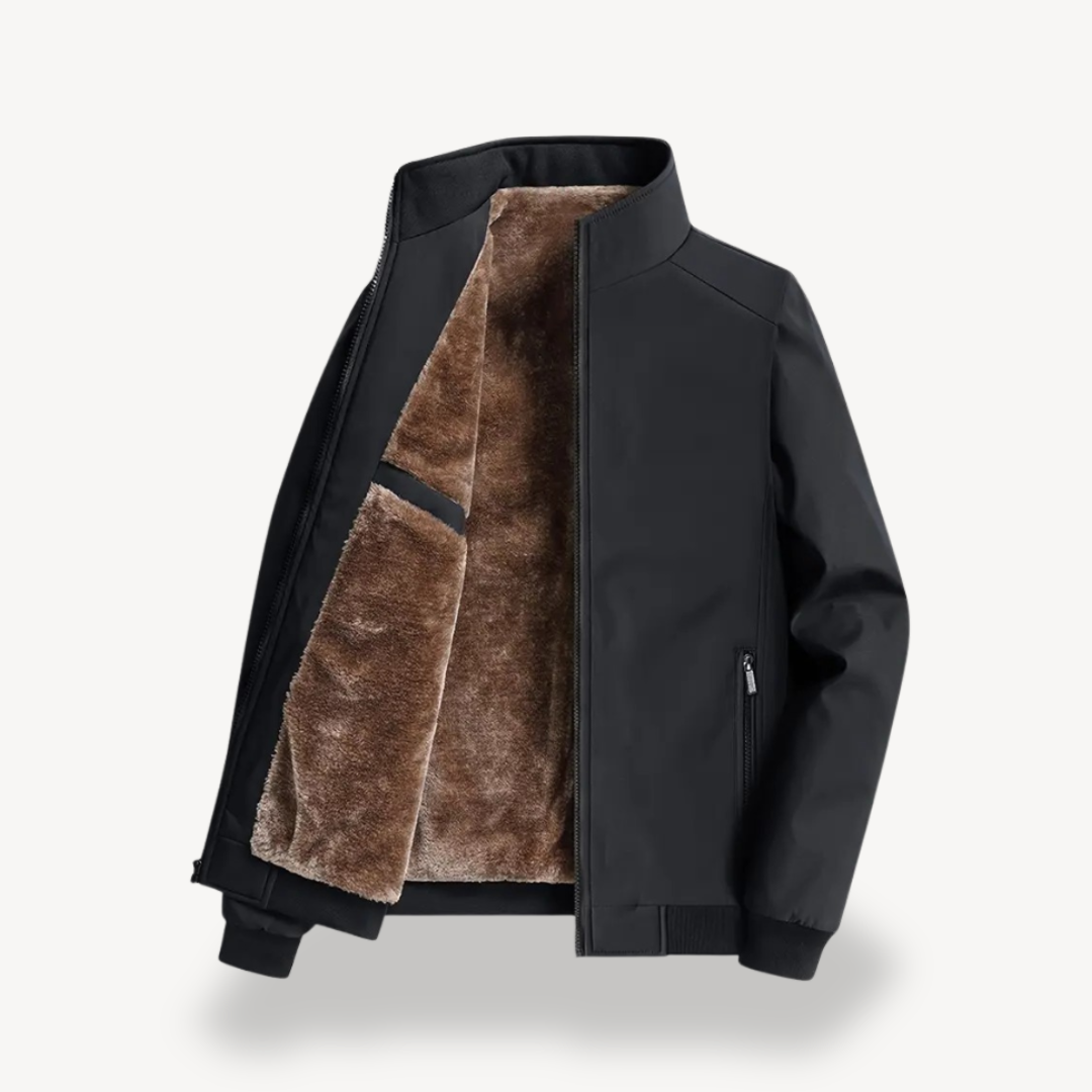 Men’s Sherpa-Lined Jacket – Structured Zip-Up Design