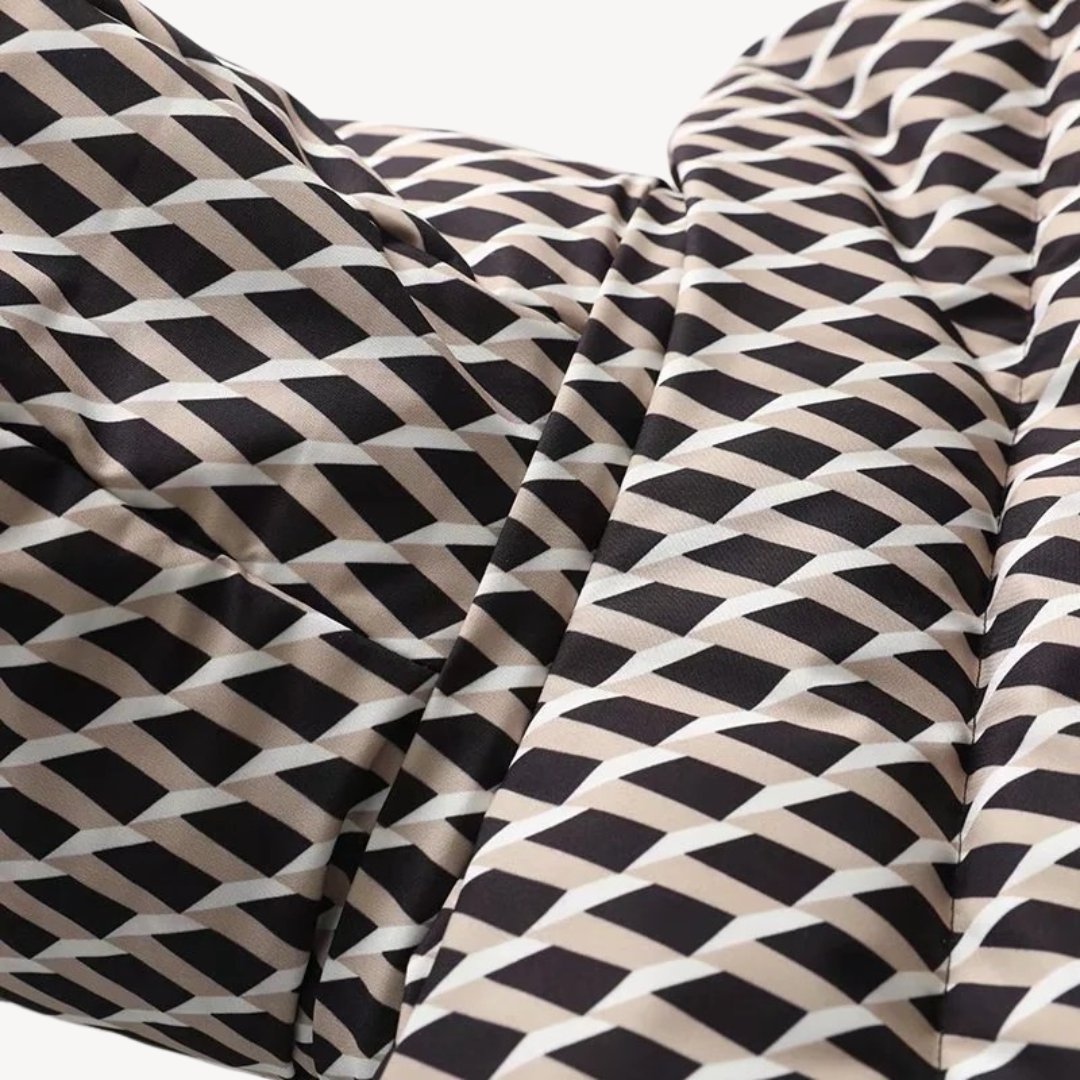 Women’s Hooded Belted Puffer Jacket – Quilted Longline Design