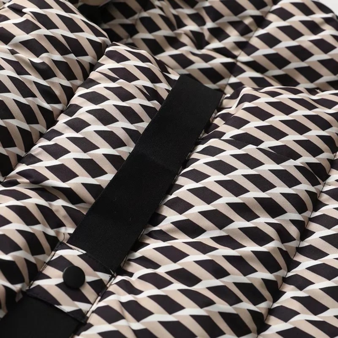 Women’s Hooded Belted Puffer Jacket – Quilted Longline Design