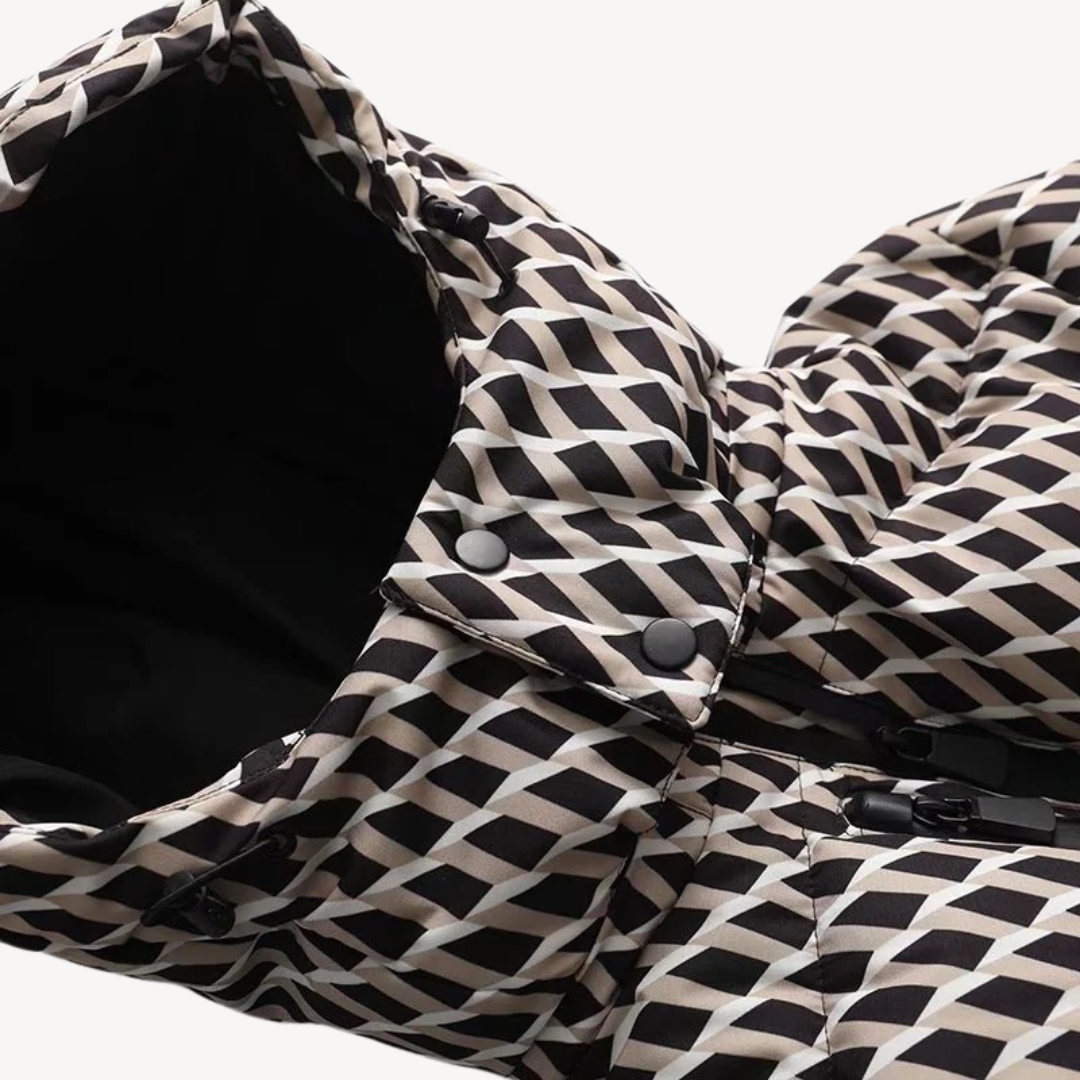 Women’s Hooded Belted Puffer Jacket – Quilted Longline Design