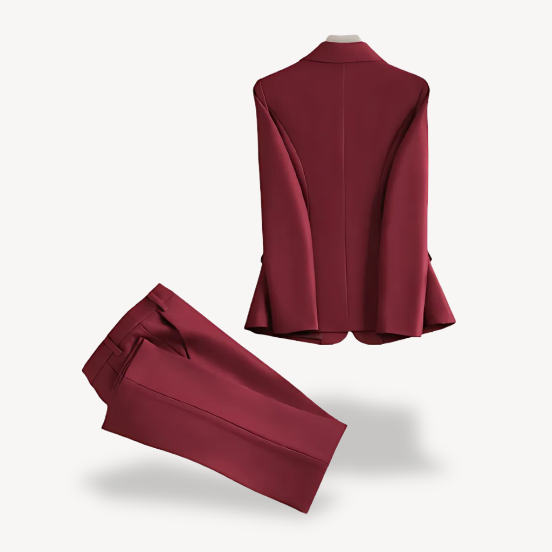 Women’s Tailored Blazer and Trousers Set – Elegant Two-Piece Formal Suit